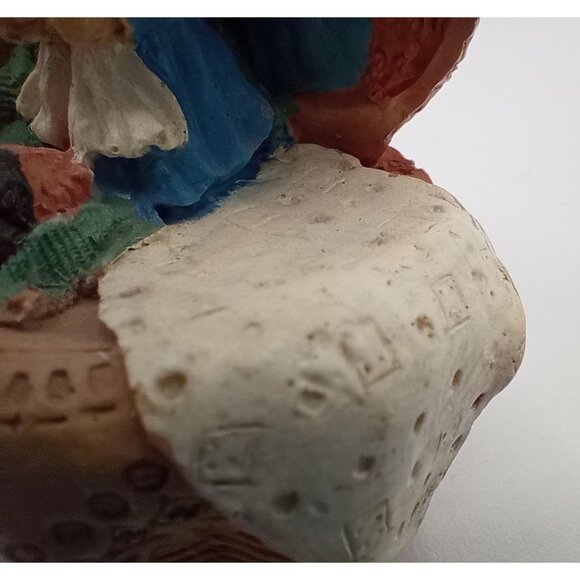 Teddy Bear Family in Sewing Basket Scene Knick Knack Vintage 3.25 Crafting Gift - Picture 11 of 16